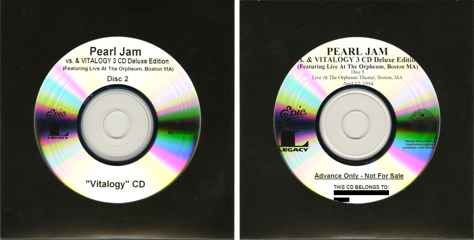 vs.& vitalogy 3 cd deluxe edition Vs. & vitalogy 3 cd deluxe edition (featuring live at the orpheum.