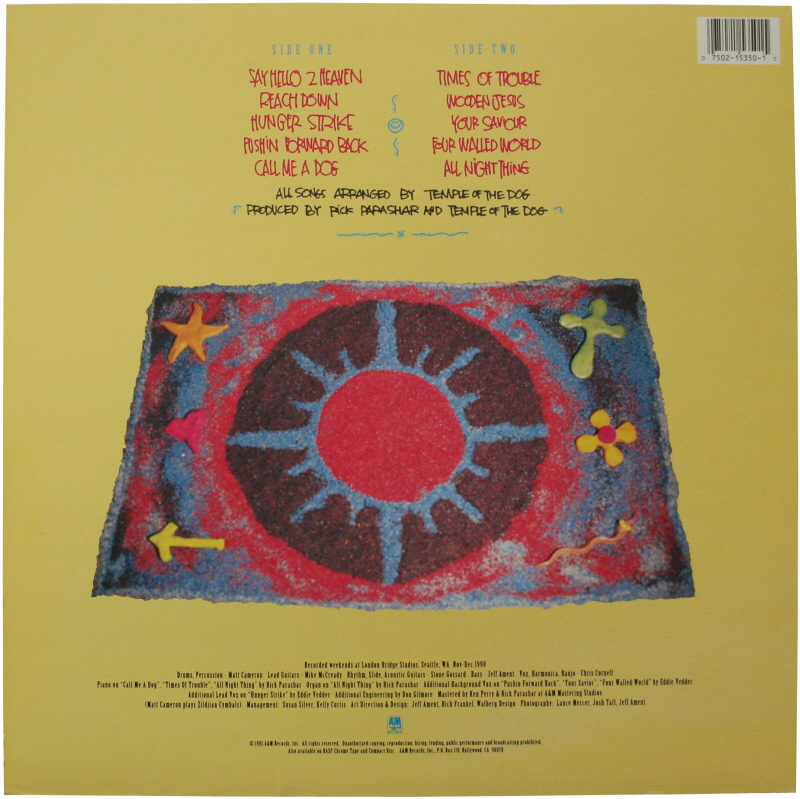 Temple Of The Dog - Temple Of The Dog - 12'' Black Vinyl - Picture Sleeve - - www.PjCollectors.com